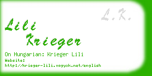 lili krieger business card